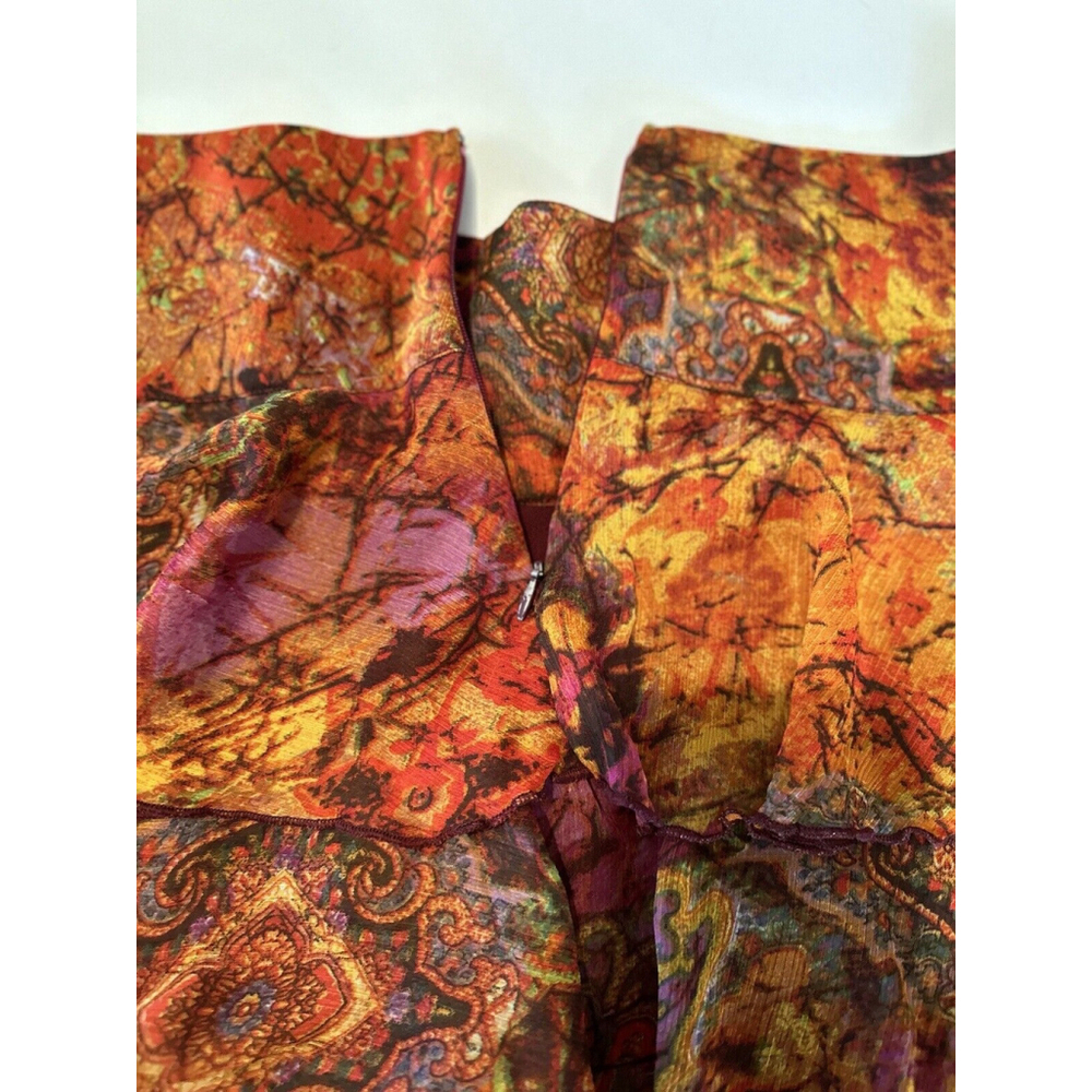 Sahalie 3 Tiers Layered Lined Ruffle Skirt Womens 4 Multicolor Zipper Fall Color - Picture 7 of 11